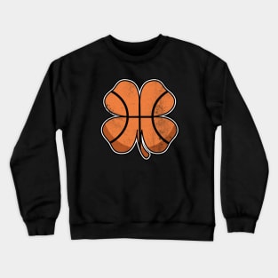 Basketball St Patrick's Day 4 Leaf Clover Vintage Crewneck Sweatshirt